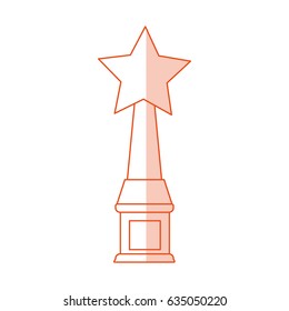 red silhouette shading image trophy with symbol star