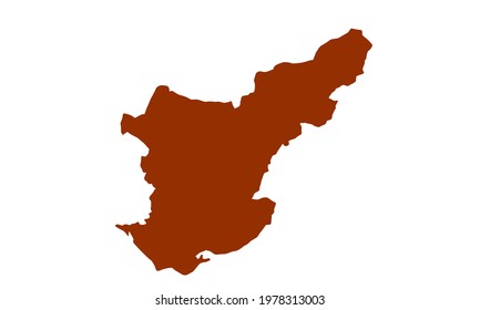 Red silhouette of Turkey's city map of Adana