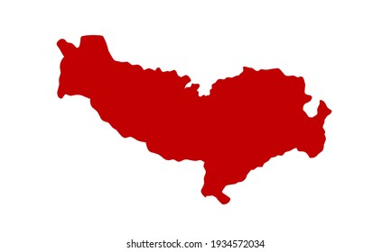 Red silhouette of Vientiane city map in Laos on white background