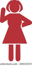 Red silhouette of a woman