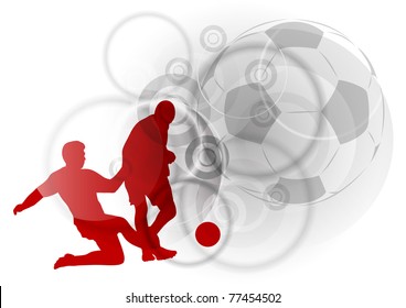 red silhouettes of soccer players