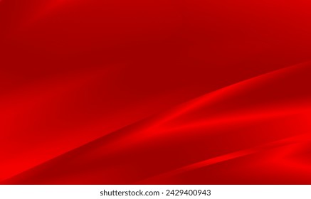 Red silk abstract shapes with luxury background. Red metal satin fabric silky wave background. Red luxurious background for celebration, ceremony, event, invitation card, advertising. Vector EPS10.