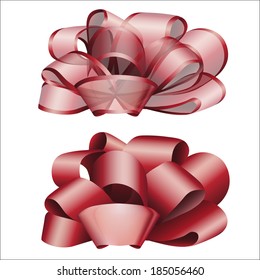 Red silk beautiful bows as element