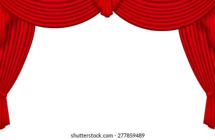 Red silk curtain 