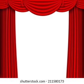 red silk curtains stage