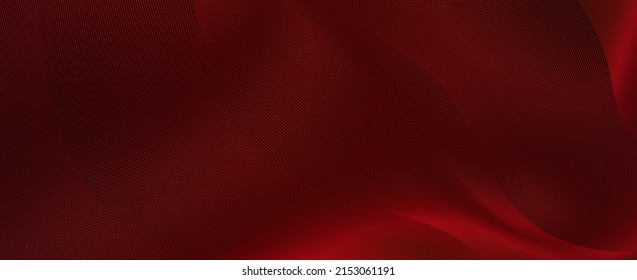 Red silk luxury background design with diagonal abstract blue line pattern in dark color. Vector horizontal template for business banner, premium invitation, voucher, prestigious gift certificate.
