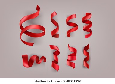 Red silk ribbons vector clipart