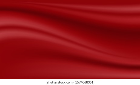 Red silk satin background curved and smooth texture background.