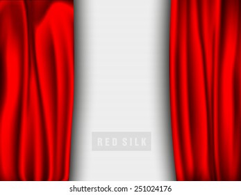 red silk with a shadow on a light background
