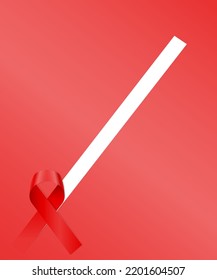 red silk shiny ribbon in support of aids disease vector illustration isolated on white background
