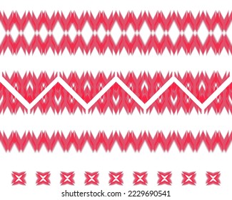 Red silk, traditional geometric ethnic pattern for background, rug, wallpaper, clothing, wrap, batik, fabric, sarong, Vector embroidery pattern