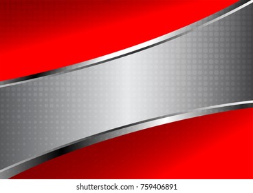 Red and silver abstract background vector business with copy space