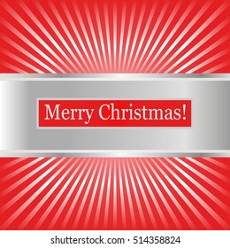Red silver background with the words "Merry Christmas!"