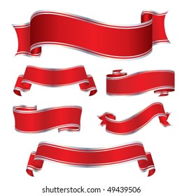 red silver banners