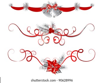 Red and silver Christmas garlands