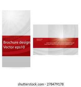 Red silver flat design folded brochure illustration