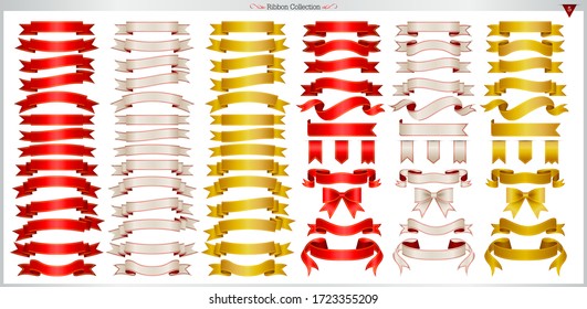Red, silver, gold, ribbon collection