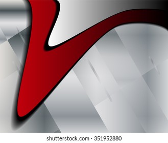 Red and silver wavy background
