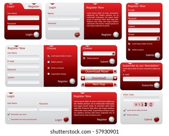 Red and silver web forms design