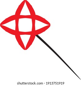 red simple flower design vector