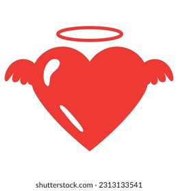 Red simple heart icon free vector image