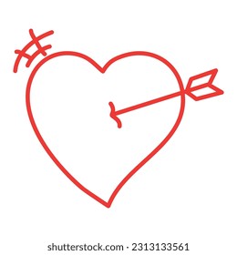 Red simple heart icon free vector image