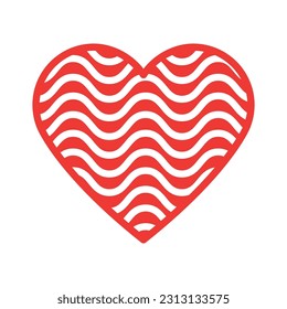 Red simple heart icon free vector image