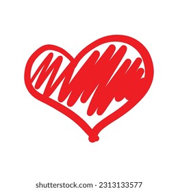 Red simple heart icon free vector image