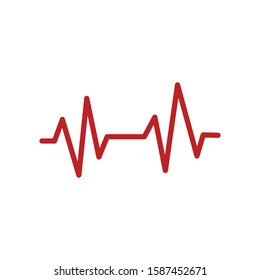 Red simple heartbeat isolated on white background EPS Vector