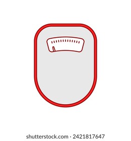 icono rojo de escalas de piso lineal simple. diseño gráfico de estilo plano elemento de objeto abstracto aislado en fondo blanco. concepto de control sencillo y cambios de peso en el control mediante el dispositivo residencial