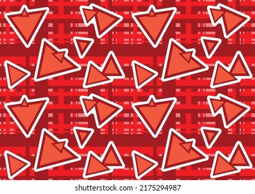 Red Simple Pattern with Stripes and Triangles - Abstract Geometric Illustration as a Background, Vector