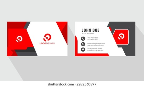 Red Simple Profesional Minimalista Tarjeta de negocios corporativa