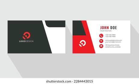 Red Simple Profesional Minimalista Tarjeta de negocios corporativa
