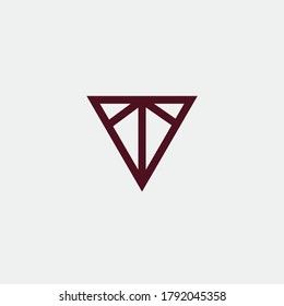 Rojo simple triángulo de moda geométrica empresa negocios línea abstracta icono de diseño de logotipo