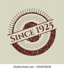 Red Since 1925 rubber grunge texture seal