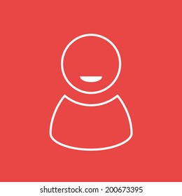 Red Single Flat User Profile Icon