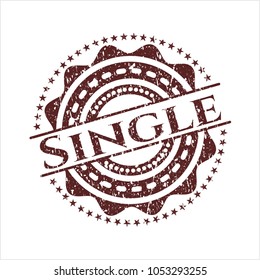 Red Single grunge seal