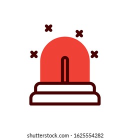 Red siren alarm design, Emergency rescue save department 911 danger help safety and aid theme Vector illustration