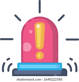 Red siren alert symbol for emergency, warning, and notification concepts. Suitable for security, technology, or safety campaign visuals.