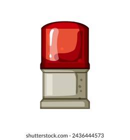 red siren cartoon. bokeh alarm, beacon police, dark warn red siren sign. isolated symbol vector illustration