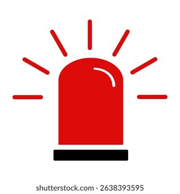 Red Siren icon. Emergency light icon vector illustration