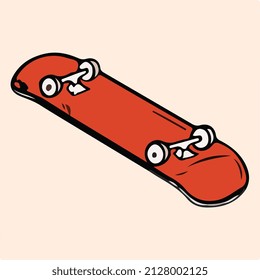 red skateboard color stroke vector