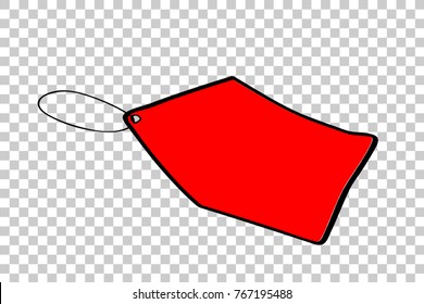 Red Sketchy Blank Tag, at Transparent Effect Background
