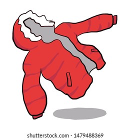 red ski jacket illustration doodle