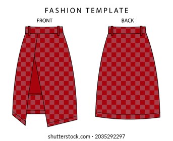 red skirt front and back view