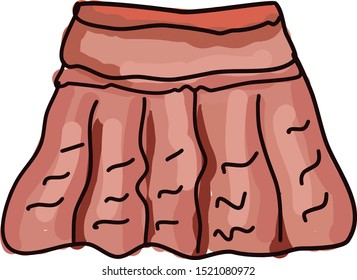 Red skirt, illustration, vector on white background.