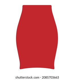 Red skirt isolated icon. Simple element illustration from clothes concept.