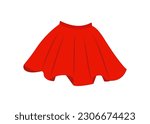Red Skirt vector icon.Cartoon vector icon isolated on white background skirt. Women