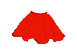 Red Skirt Vector Icon.Cartoon Vector Icon Isolated On White Background Skirt. Women's Clothes Doodle.