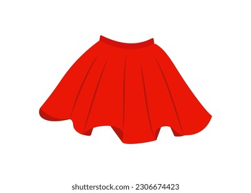 Red Skirt vector icon.Cartoon vector icon isolated on white background skirt. Women's clothes doodle.